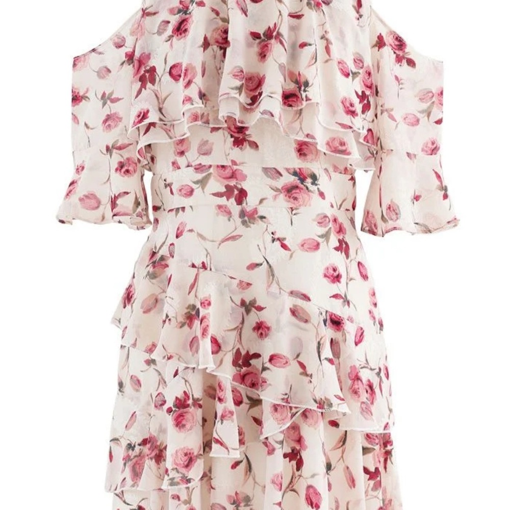 Floral Ruffle Off-Shoulder Dress
